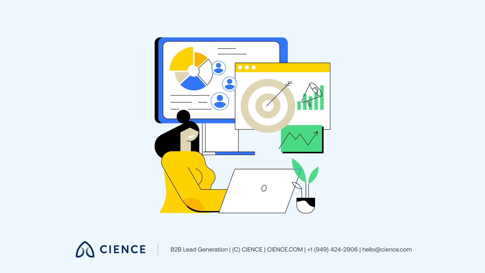 Five types of B2B audience data visualized: intent, interest, demographic, psychographic, and firmographic categories